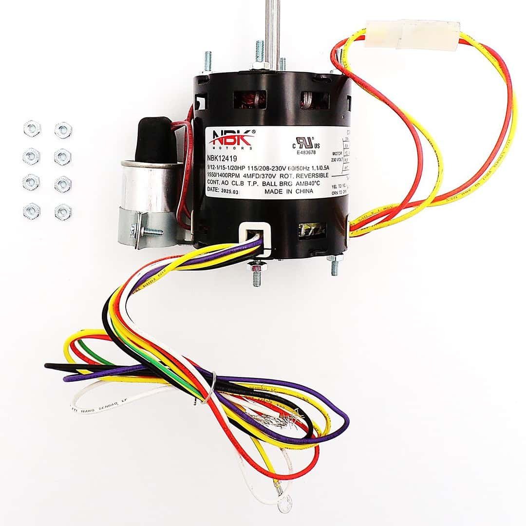 NBK-12419 Fan Motor 115/230V 1.0/.5 AMPS, RPM 1550/1400 1/12 HP