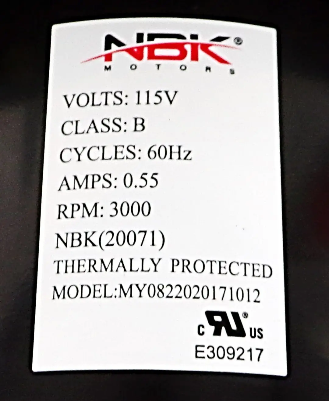 NBK-20071K BLOWER MOTOR - HIGH SPEED - Image 3