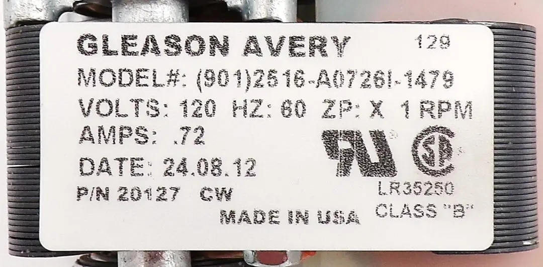 NBK-20127 AUGER MOTOR 1.1 ROM CW, GLEASON AVERY - Image 3