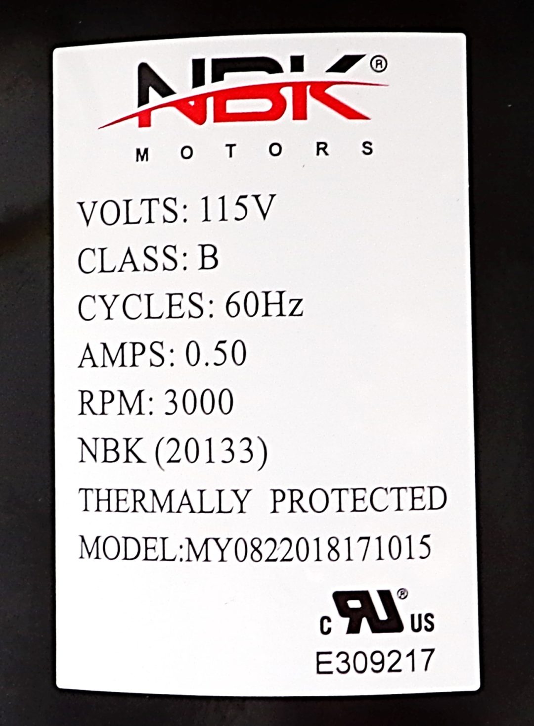 NBK-20133 BLOWER MOTOR, CONVECTION - Image 2