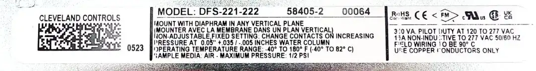 NBK-20261 VACUUM SWITCH - LOW PRESSURE - Image 4