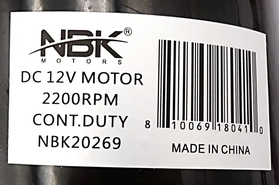 NBK-20269K MOTOR. 12VDC, 2250 RPM KIT-BOXED - Image 3