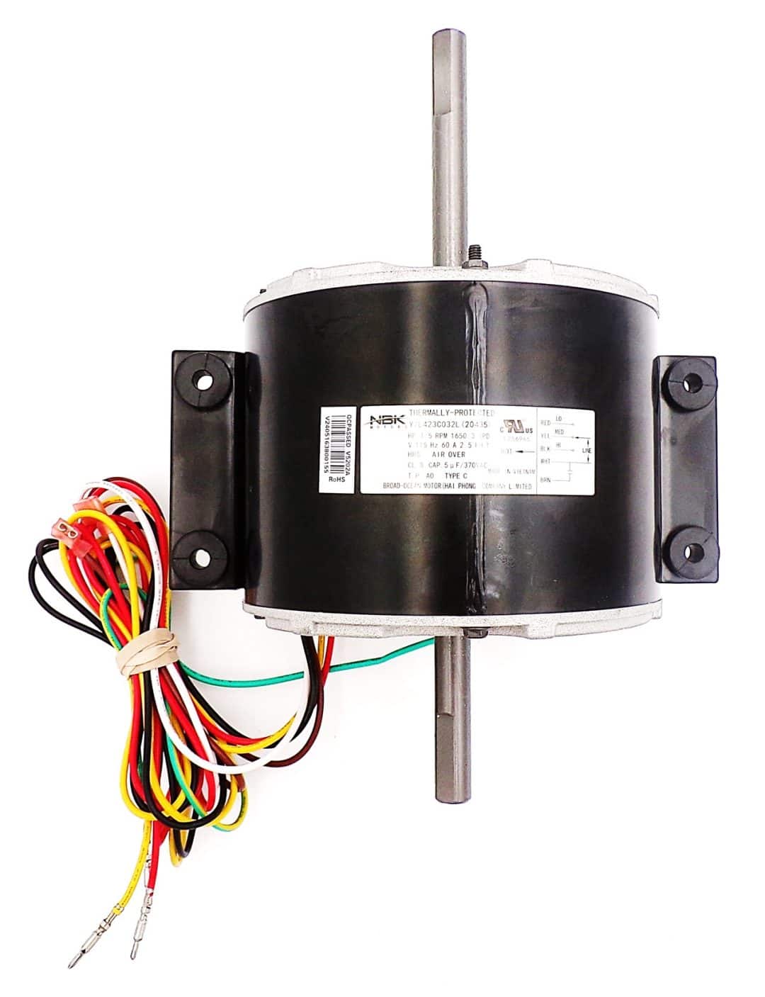 NBK-20435 FAN MOTOR 1/5 HP 115V,60HZ,3.3A,1585RPM,3SP