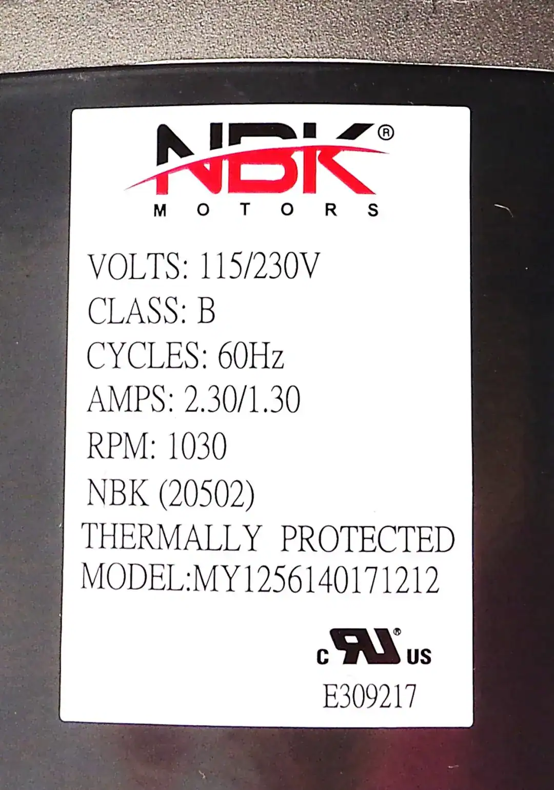 NBK-20502 BLOWER MOTOR 115/230V - Image 4