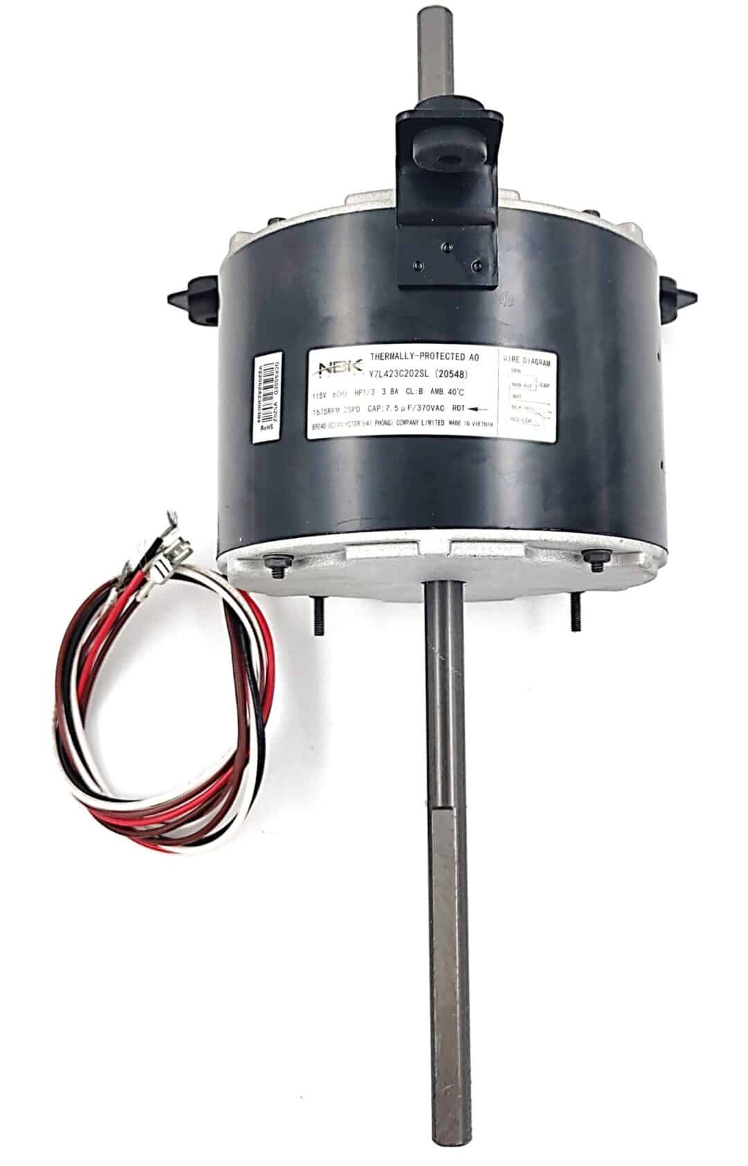 NBK-20548 FAN MOTOR 1/3 HP 115 Volt 1675 RPM 2 speed ORV4539