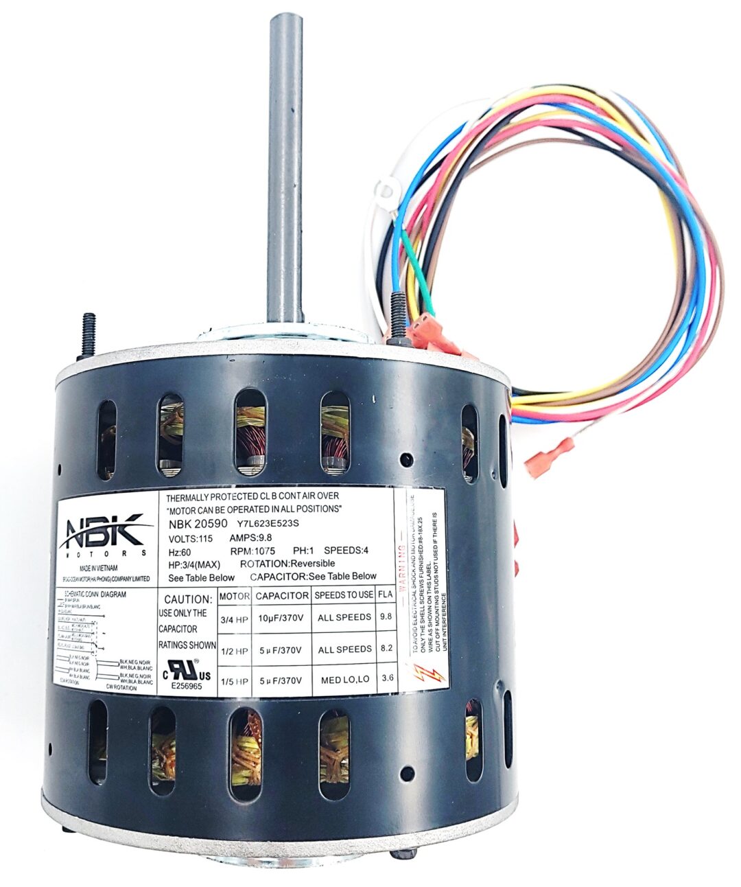 NBK-20590 DRIVE BLOWER MOTOR 115V, 1075 RPM, 3/4-1/5 HP FDL6002A