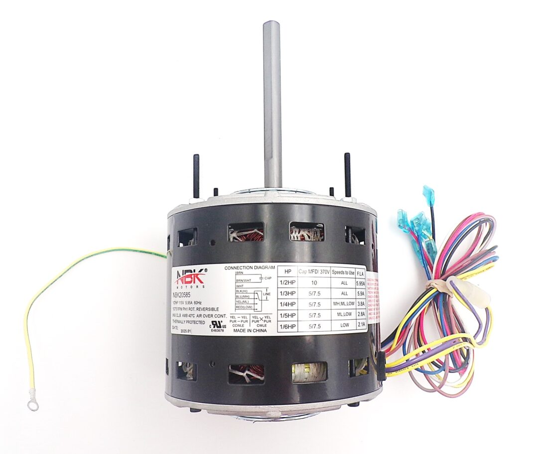 NBK-20585 BLOWER MOTOR 115V, 1075 RPM, 1/6-1/2 HP