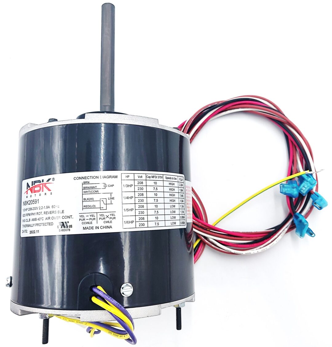 NBK-20591 CONDENSER MOTOR 208-230V, 825 RPM, 1/3-1/6 HP