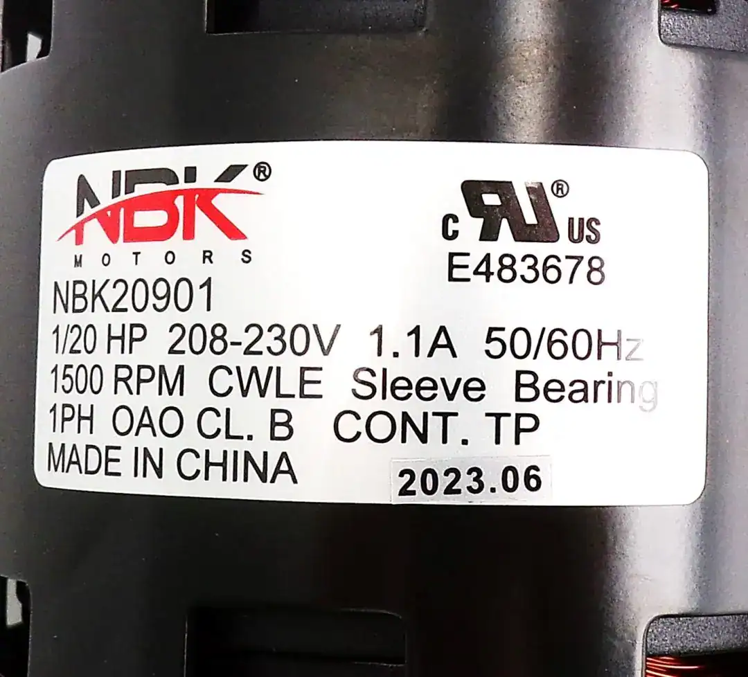 NBK-20901 FAN MOTOR 208/230V 50/60HZ - Image 2