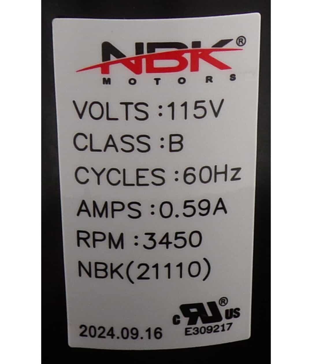 NBK-21110 INDUCER ASSEMBLY 115V, 1/15 HP, 3450 RPM - Image 2