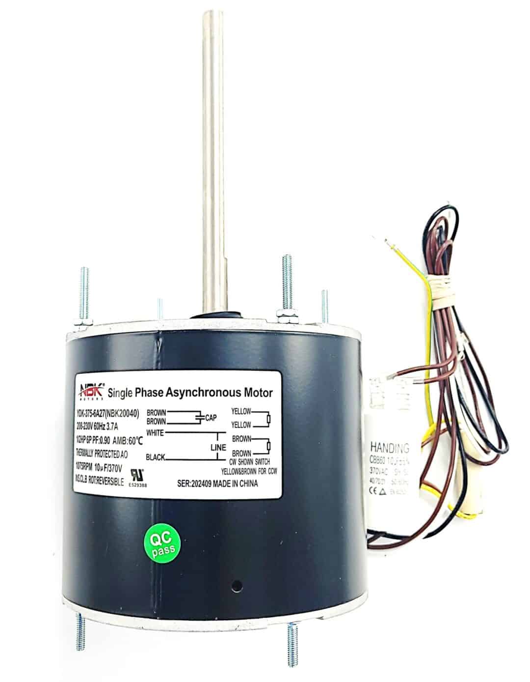 NBK-20040 CONDENSOR MOTOR 208-230V, 1/2 HP W/CAPACITOR