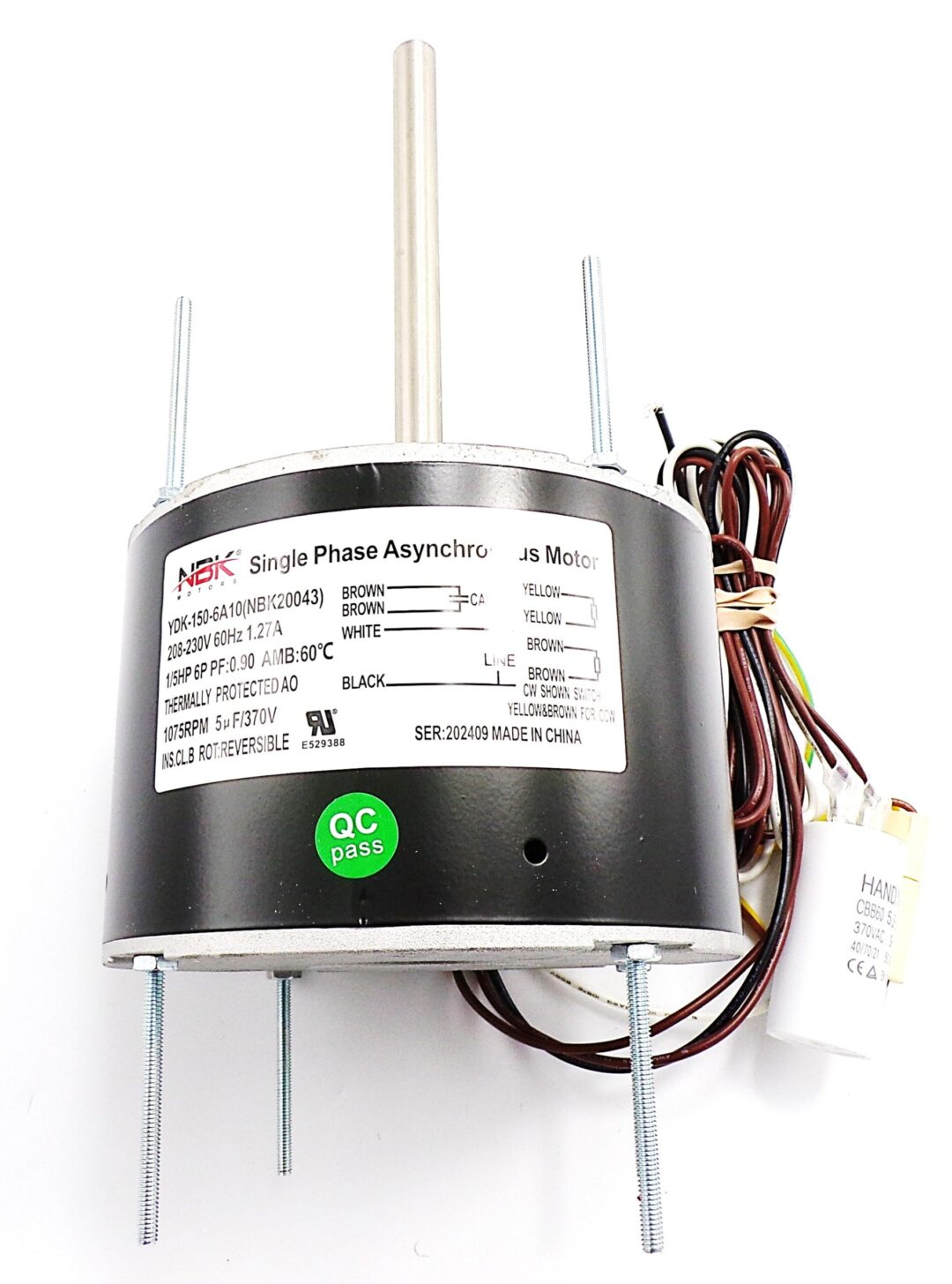 NBK-20043 CONDENSOR MOTOR 208-230V, 1/5 HP W/CAPACITOR