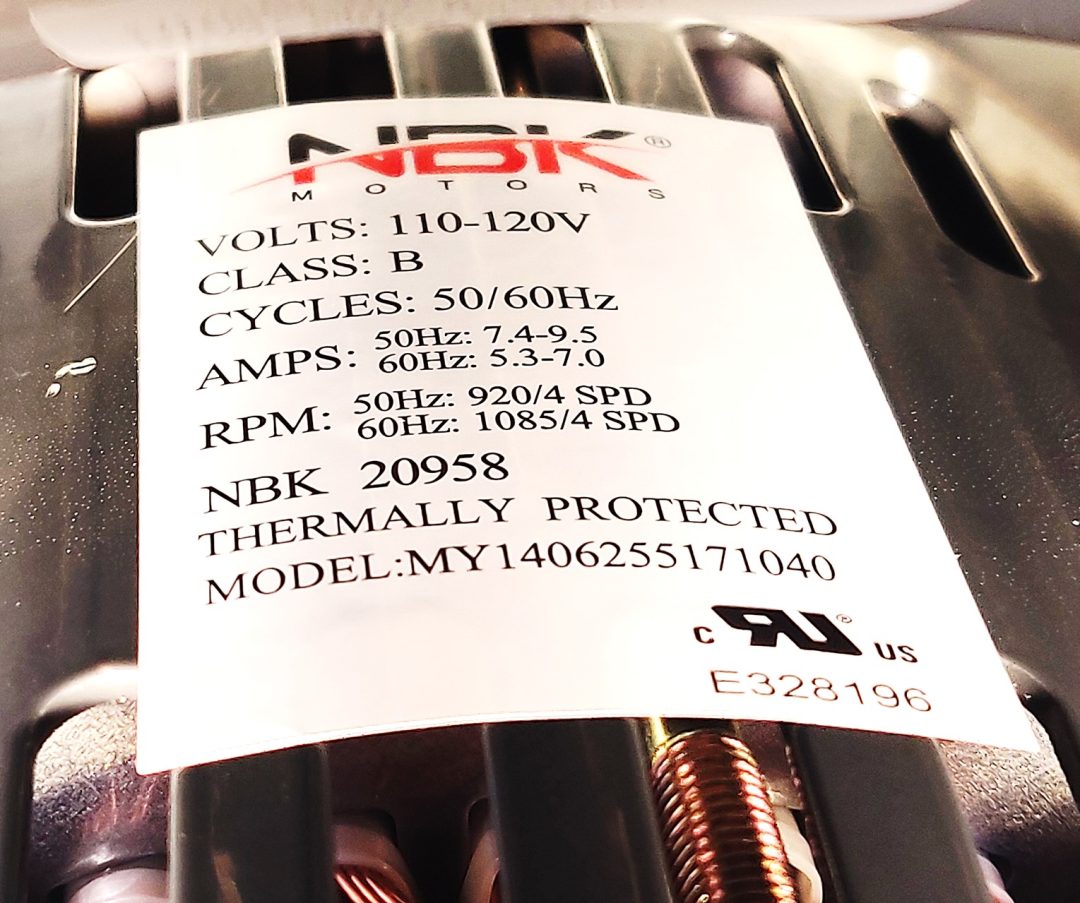 NBK-20958 BLOWER MOTOR, 115V 1/3 HP, 60HZ - Image 3