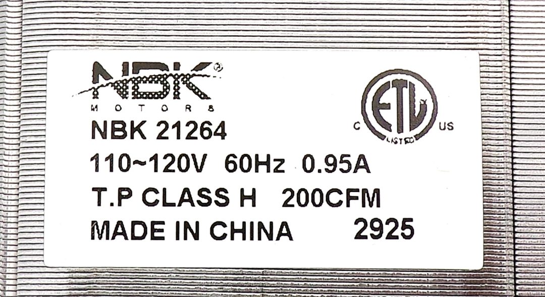 NBK-21264 BLOWER MOTOR 60MM X 360MM LH 110-120V - Image 3